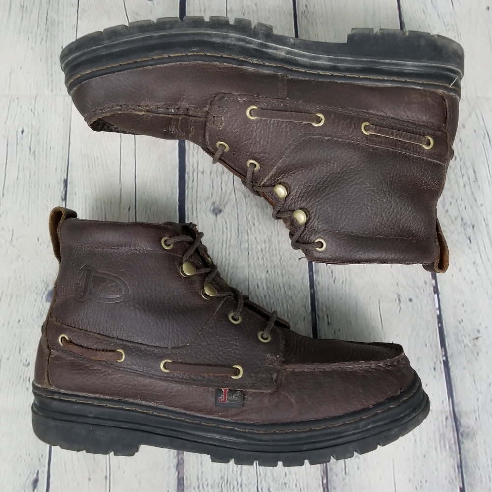 JUSTIN | Chip cowhide leather upper lace-up boots